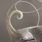 Dubbel bed in smeedijzer met Athena solsleutel decoratie Viadurini