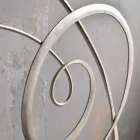 Dubbel bed in smeedijzer met Athena solsleutel decoratie Viadurini