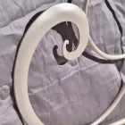 Dubbel bed in smeedijzer met Athena solsleutel decoratie Viadurini