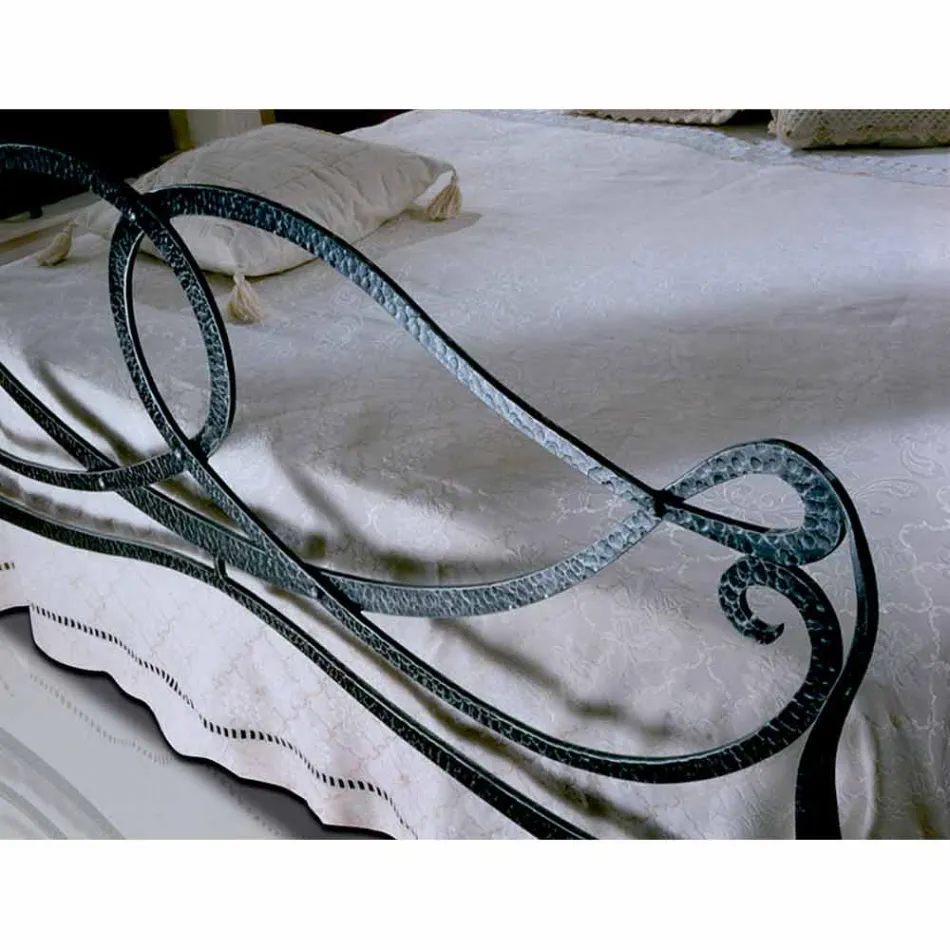 Tweepersoonsbed smeedijzer Orchid Viadurini