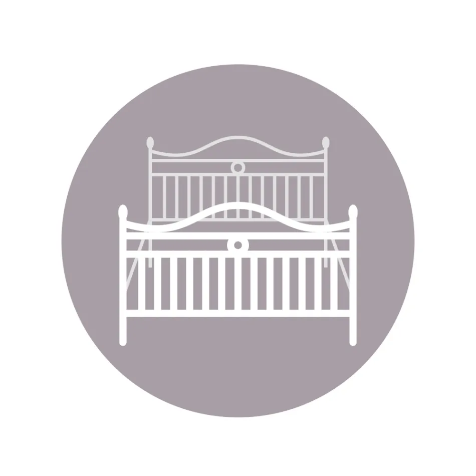 IJzeren tweepersoonsbed met optioneel voeteinde Made in Italy - Lampo Viadurini