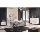 Ijzeren dubbel bed met hoofdeinde in Allison gesmeed mes Viadurini