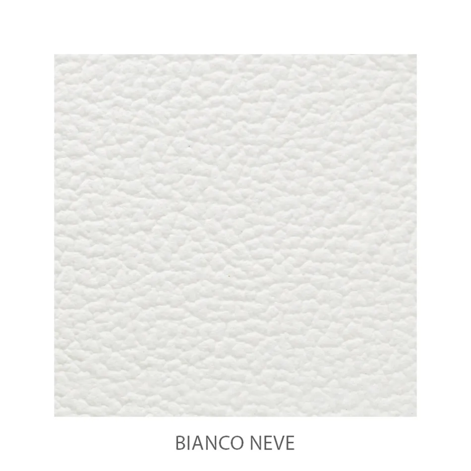 Tweepersoonsbed van ijzer en echt leer, 2 nachtkastjes en matras - Redenen Viadurini