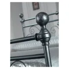 Tweepersoonsbed in zwart zilver buisijzer Made in Italy - Geometrie Viadurini