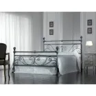 Tweepersoonsbed in zwart zilver buisijzer Made in Italy - Geometrie Viadurini