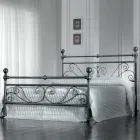 Tweepersoonsbed in zwart zilver buisijzer Made in Italy - Geometrie Viadurini