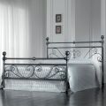 Tweepersoonsbed in zwart zilver buisijzer Made in Italy - Geometrie