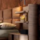 Grilli York maakte Italië massief houten gestoffeerd tweepersoonsbed Viadurini