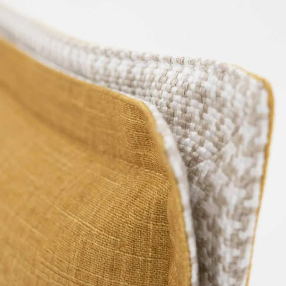 Tweepersoonsbed in stof met metalen poten Made in Italy - Glorio Viadurini