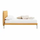 Tweepersoonsbed in stof met metalen poten Made in Italy - Glorio Viadurini
