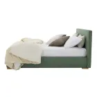 Tweepersoonsbed van stof of ecoleer met opbergmeubel Made in Italy – Etoile Viadurini