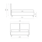 Tweepersoonsbed in stof of fluweel met opbergmeubel Made in Italy - Ernesto Viadurini