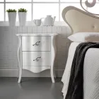 Echt lederen tweepersoonsbed met matras en 2 nachtkastjes Made in Italy - Laser Viadurini