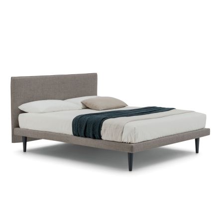 Modern design tweepersoonsbed, met dunne voet, Gaya New van Bolzan Viadurini