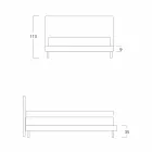 Modern tweepersoonsbed met dunne voet Gaya New van Bolzan Viadurini