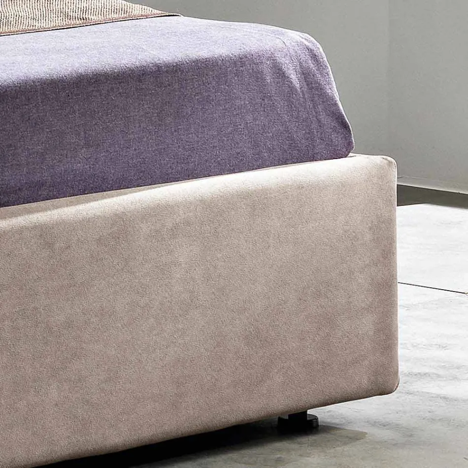 Hedendaagse bed met caisson 160x190 / 200 cm Gin Viadurini