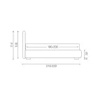 Modern tweepersoonsbed met vuurvaste leren box - Ania Viadurini