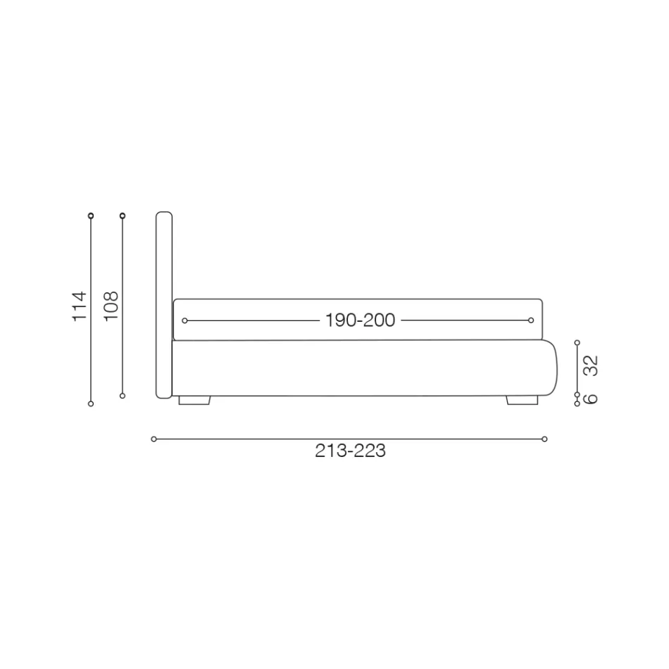 Modern tweepersoonsbed met vuurvaste leren box - Ania Viadurini
