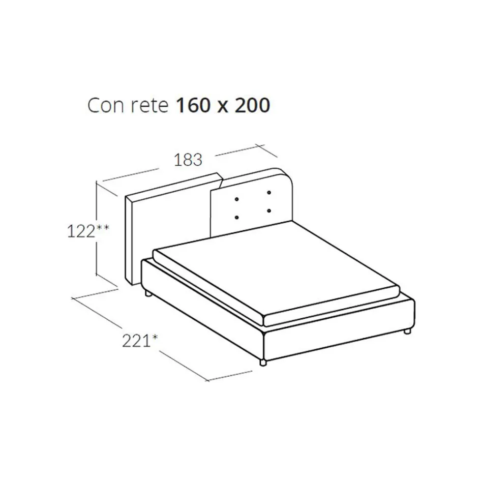 Modern design tweepersoonsbed in grijs en oranje fluweel - Plorifon Viadurini