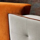Modern design tweepersoonsbed in grijs en oranje fluweel - Plorifon Viadurini