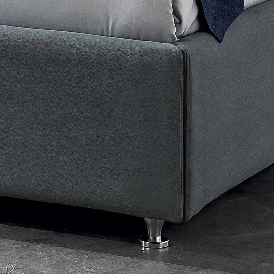 Hedendaagse gestoffeerde tweepersoonsbed met doos piek 160x190 / 200cm Mia Viadurini