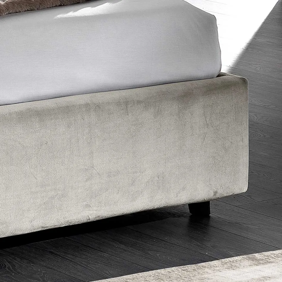 Modern gestoffeerd tweepersoonsbed met gewatteerd of glad ontwerp - Aftamo Viadurini