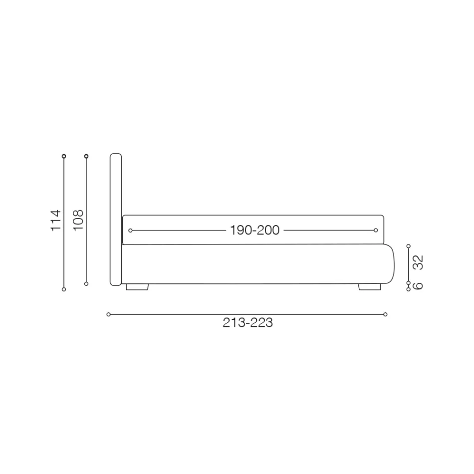 Modern tweepersoonsbed van kunstleer met opbergruimte - Ozzano Viadurini