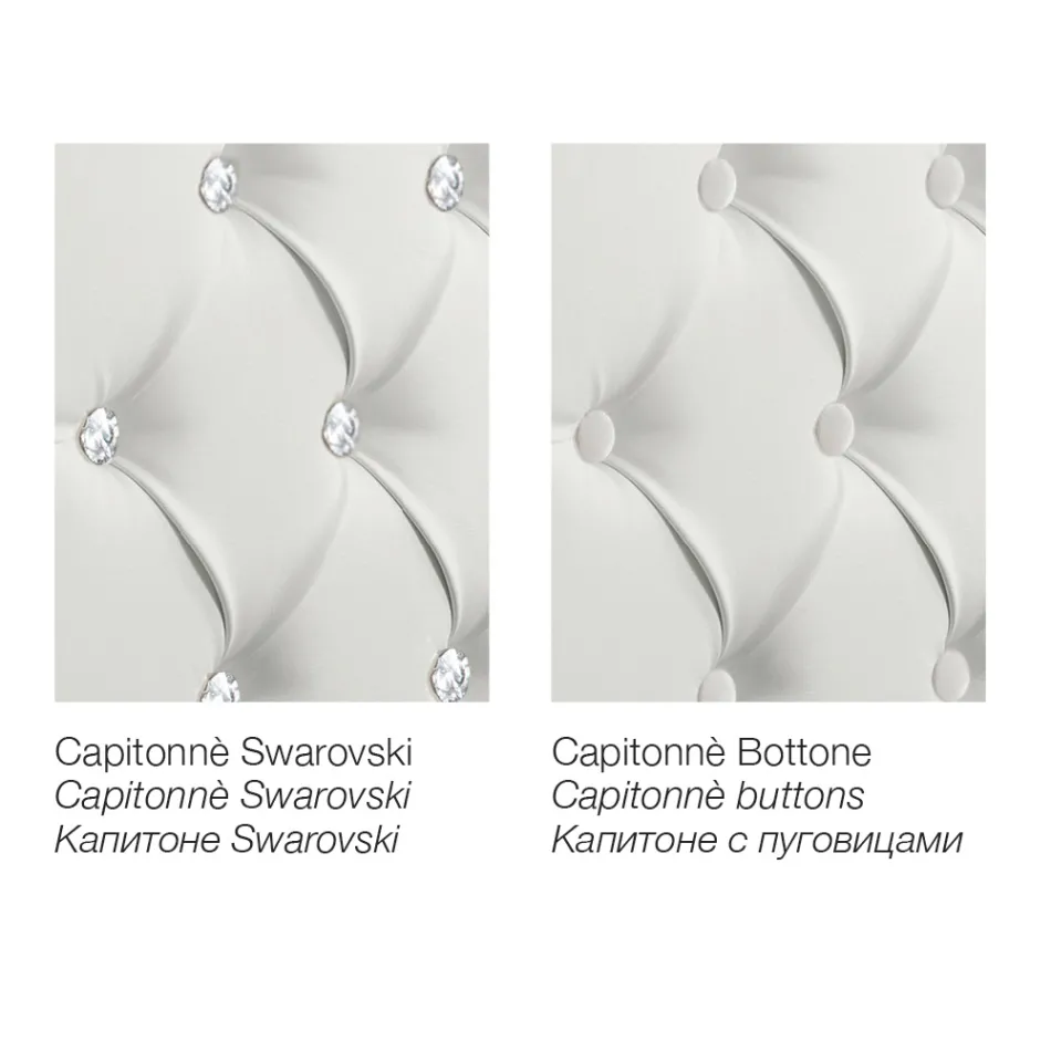 Modern tweepersoonsbed van kunstleer met opbergruimte - Ozzano Viadurini