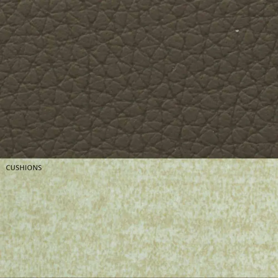 Modern tweepersoonsbed in kunstleer en stof Made in Italy - Zeldo Viadurini