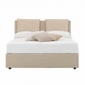 Modern tweepersoonsbed in kunstleer en stof Made in Italy - Zeldo