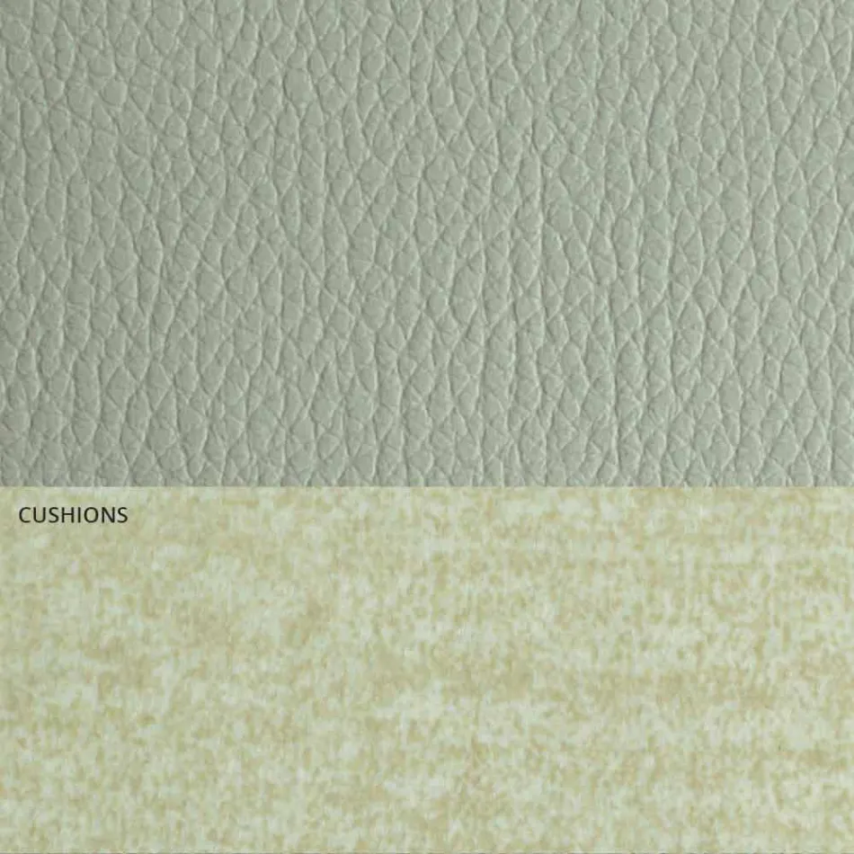 Modern tweepersoonsbed in kunstleer en stof Made in Italy - Zeldo Viadurini