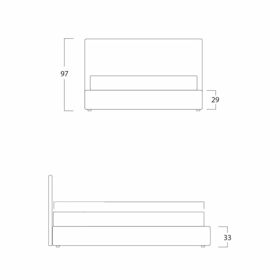 Modern tweepersoonsbed, zonder opslag, Gaya New van Bolzan Viadurini
