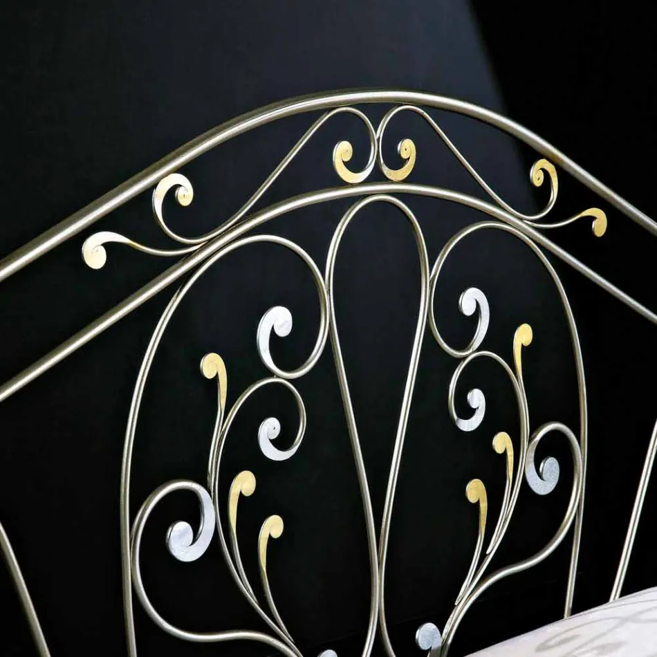 neoklassieke tweepersoonsbed gesmeed ijzeren hand vol Jessica Viadurini