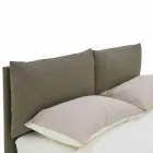 Dubbel bed bekleed met stof met zwarte voeten Made in Italy - Bandola Viadurini