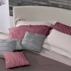 Rond design tweepersoonsbed bedekt met stof Made in Italy - Rello Viadurini