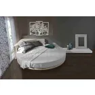 Modern rond tweepersoonsbed met hoekig hoofdeinde Made in Italy - Tima Viadurini