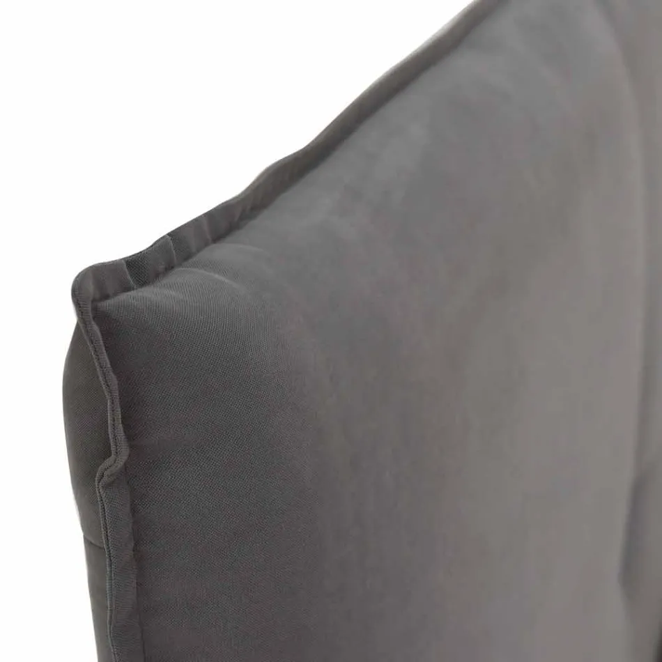 Tweepersoonsbed met afneembare hoes met houten poten Made in Italy - Tampa Viadurini