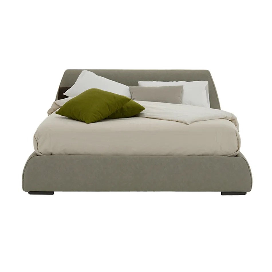 Modern tweepersoonsbed met stoffen of eco-lederen box Made in Italy - Minerva Viadurini