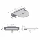 Rond tweepersoonsbed bekleed met design ecoleather Made in Italy - Vesio Viadurini