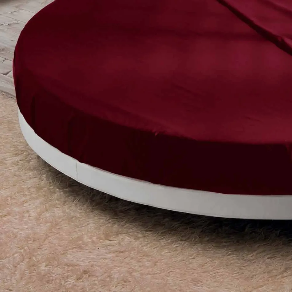 Rond tweepersoonsbed bekleed met design ecoleather Made in Italy - Vesio Viadurini