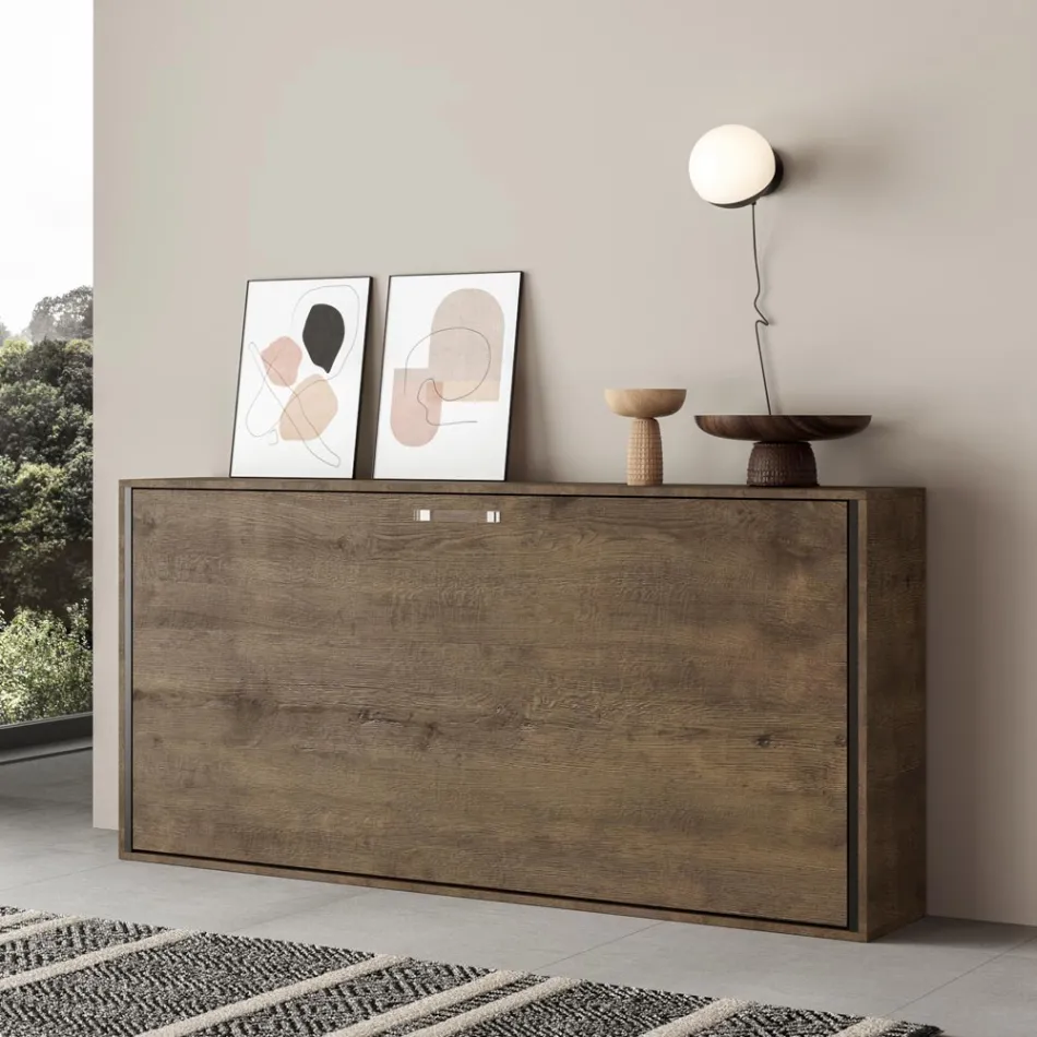 Horizontaal opklapbaar eenpersoonsbed gemaakt in Italië - Samenwerking Viadurini