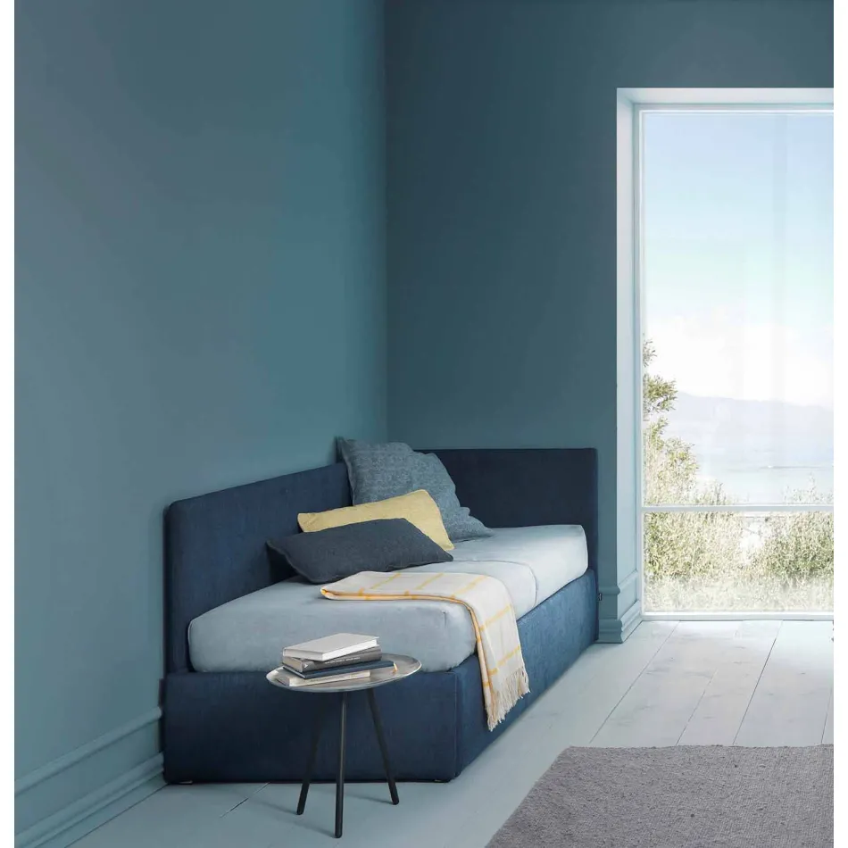 Hoekbed, met Line4 Bolzan-hoofdeinde en zijpaneel Viadurini