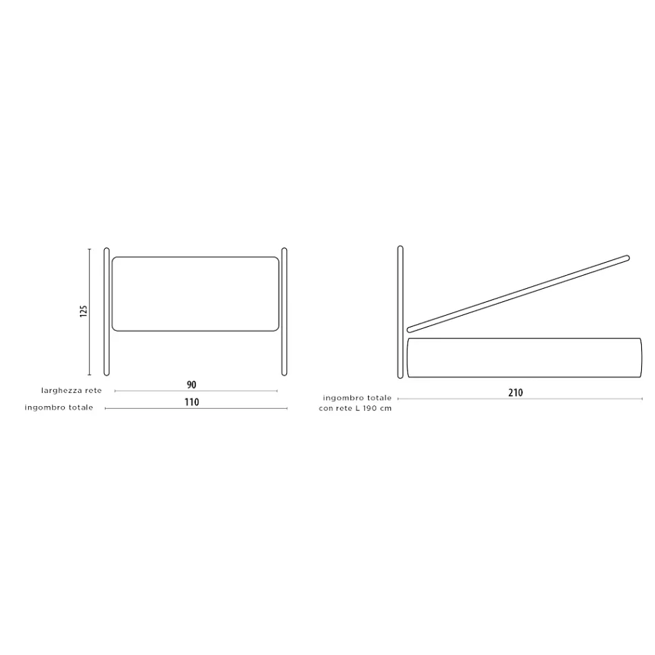Eenpersoonsbed met optionele opbergruimte Made in Italy - Ciccio Viadurini