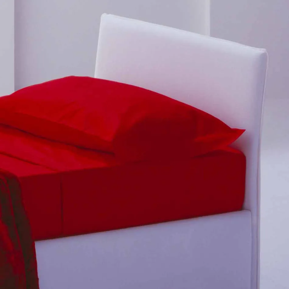 Eenpersoonsbed met hoofdeinde, strijkijzer en houten structuur Line by Bolzan Viadurini