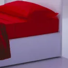 Eenpersoonsbed met hoofdeinde, strijkijzer en houten structuur Line by Bolzan Viadurini