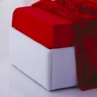 Eenpersoonsbed met hoofdeinde, strijkijzer en houten structuur Line by Bolzan Viadurini