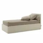 Eenpersoonsbed met hoofdeinde, strijkijzer en houten structuur Line by Bolzan Viadurini