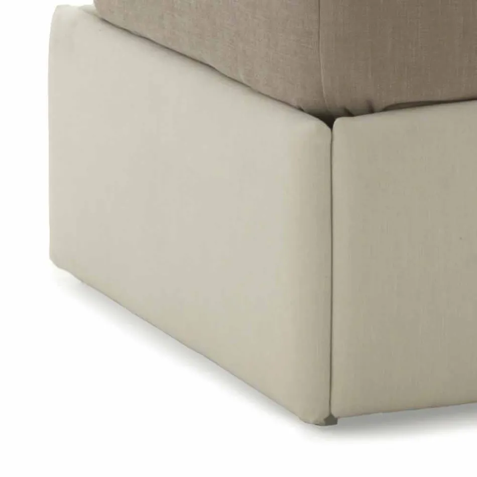 Eenpersoonsbed met hoofdeinde, strijkijzer en houten structuur Line by Bolzan Viadurini