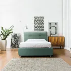 Eenpersoons gestoffeerd bed met optionele opbergruimte Made in Italy - Akira Viadurini