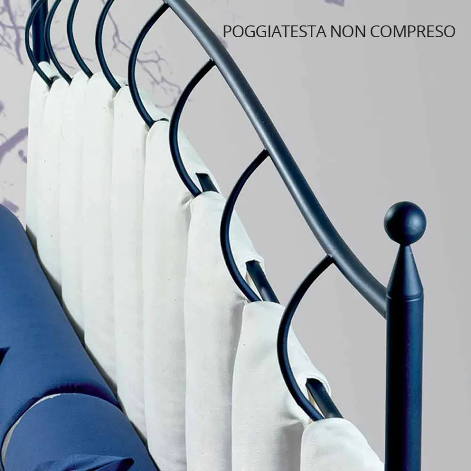 Single Bed in smeedijzer Amethyst Viadurini